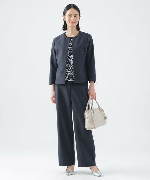 TRANS WORK / トランスワーク ニット・セーター | 【ウォッシャブル】ヴィスコースストレッチフレンチスリーブジャカードニット | 詳細1