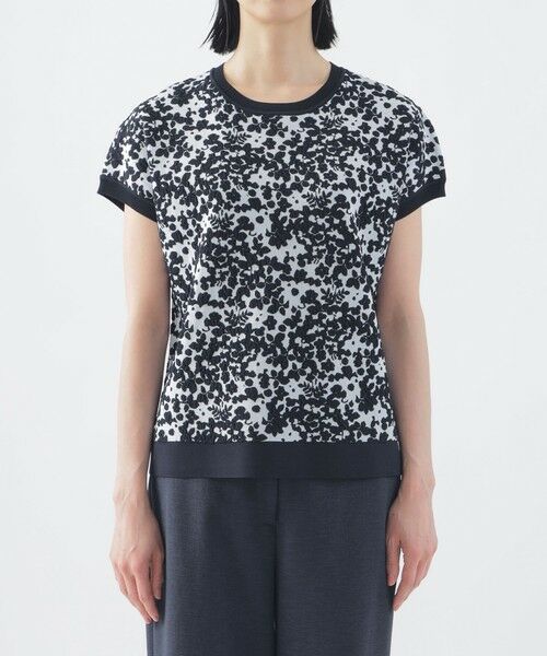 TRANS WORK / トランスワーク ニット・セーター | 【ウォッシャブル】ヴィスコースストレッチフレンチスリーブジャカードニット | 詳細2