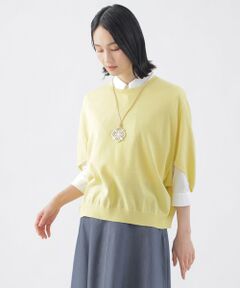 TRANS WORK / トランスワーク ニット・セーター | 【ウォッシャブル】コットンギマクルーネックニット