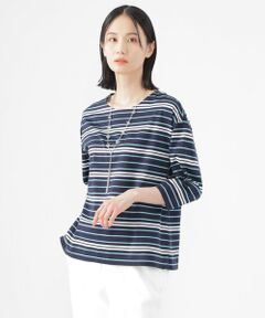 TRANS WORK / トランスワーク カットソー | 【ウォッシャブル】ジャカードボーダーシルケット　プルオーバー