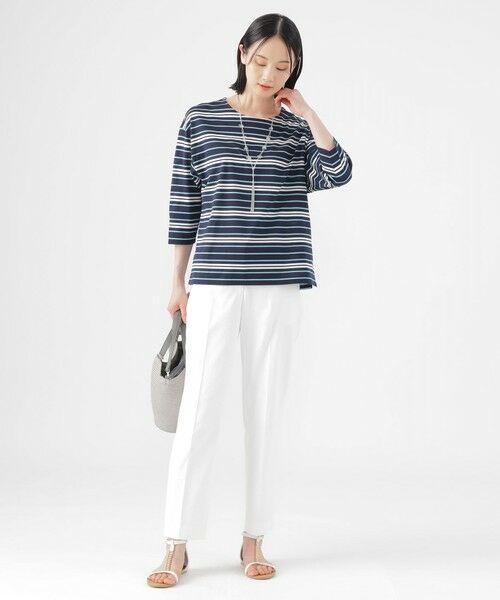 TRANS WORK / トランスワーク カットソー | 【ウォッシャブル】ジャカードボーダーシルケット　プルオーバー | 詳細4