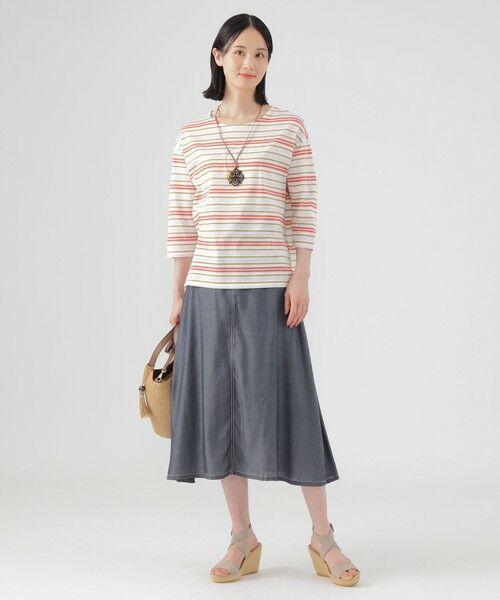 TRANS WORK / トランスワーク カットソー | 【ウォッシャブル】ジャカードボーダーシルケット　プルオーバー | 詳細1