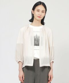 TRANS WORK / トランスワーク ノーカラージャケット | 【ウォッシャブル】麻調メッシュブルゾン