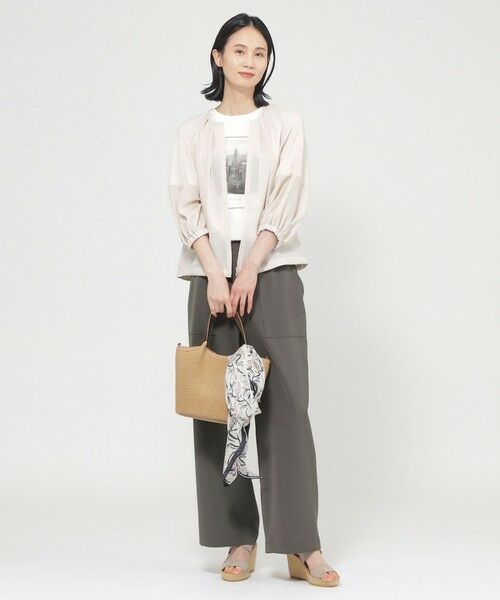 TRANS WORK / トランスワーク ノーカラージャケット | 【ウォッシャブル】麻調メッシュブルゾン | 詳細1