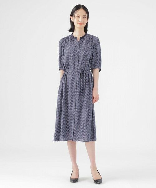 TRANS WORK / トランスワーク ロング・マキシ丈ワンピース | 【UV対策】【ウォッシャブル】ラインキューブプリントシャツワンピース | 詳細3