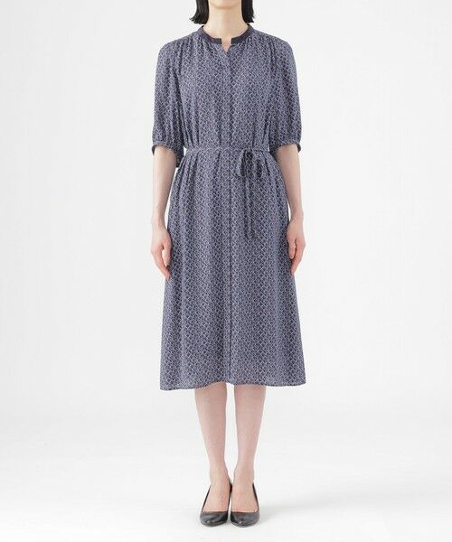 TRANS WORK / トランスワーク ロング・マキシ丈ワンピース | 【UV対策】【ウォッシャブル】ラインキューブプリントシャツワンピース | 詳細5