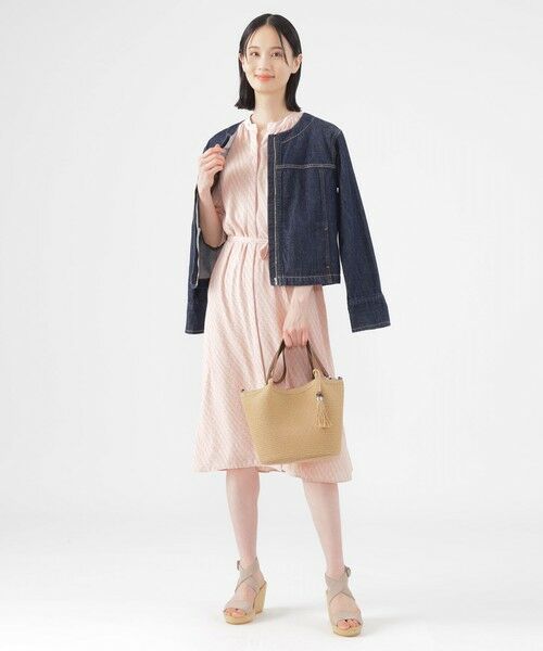 TRANS WORK / トランスワーク ロング・マキシ丈ワンピース | 【UV対策】【ウォッシャブル】ラインキューブプリントシャツワンピース | 詳細2