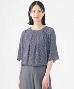 TRANS WORK / トランスワーク シャツ・ブラウス | 【ウォッシャブル】ラインキューブプリントコンビブラウス