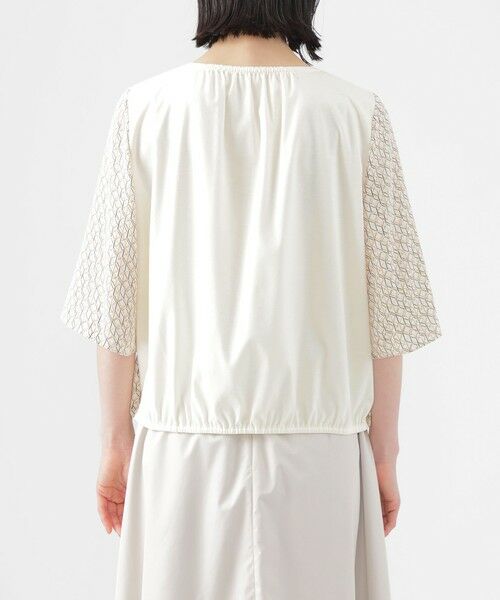 TRANS WORK / トランスワーク シャツ・ブラウス | 【ウォッシャブル】ラインキューブプリントコンビブラウス | 詳細6