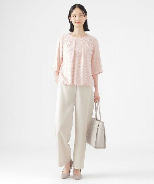 TRANS WORK / トランスワーク シャツ・ブラウス | 【ウォッシャブル】ラインキューブプリントコンビブラウス | 詳細2