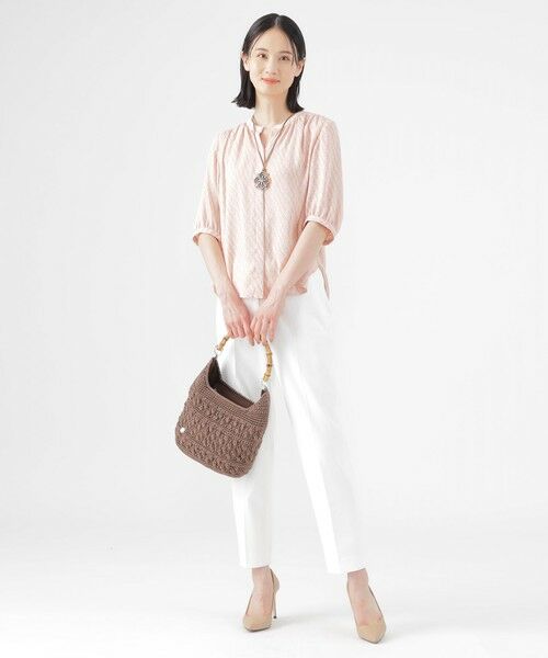 TRANS WORK / トランスワーク シャツ・ブラウス | 【UV対策】【ウォッシャブル】ラインキューブプリントキーネックブラウス | 詳細3