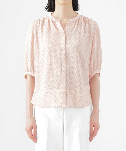 TRANS WORK / トランスワーク シャツ・ブラウス | 【UV対策】【ウォッシャブル】ラインキューブプリントキーネックブラウス | 詳細5