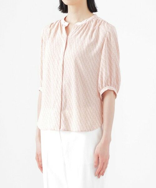 TRANS WORK / トランスワーク シャツ・ブラウス | 【UV対策】【ウォッシャブル】ラインキューブプリントキーネックブラウス | 詳細6