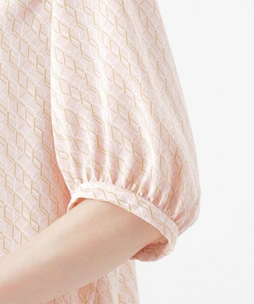 TRANS WORK / トランスワーク シャツ・ブラウス | 【UV対策】【ウォッシャブル】ラインキューブプリントキーネックブラウス | 詳細8