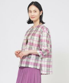 TRANS WORK / トランスワーク シャツ・ブラウス | 【ウォッシャブル】シャドーチェックチュニックブラウス