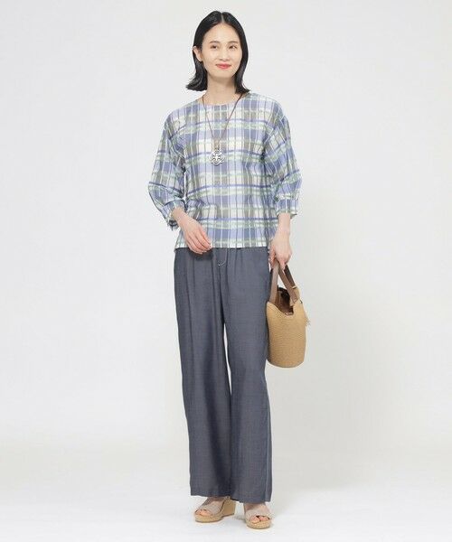 TRANS WORK / トランスワーク シャツ・ブラウス | 【ウォッシャブル】シャドーチェックチュニックブラウス | 詳細2