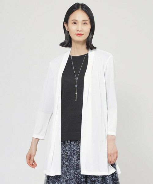 TRANS WORK / トランスワーク カットソー | 【UV対策】【吸水速乾】【防しわ】【ウォッシャブル】マットフライスジャージロングカーディガン(オフホワイト1)