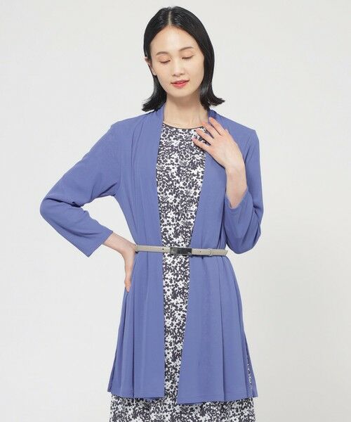 TRANS WORK / トランスワーク カットソー | 【UV対策】【吸水速乾】【防しわ】【ウォッシャブル】マットフライスジャージロングカーディガン(ブルー5)