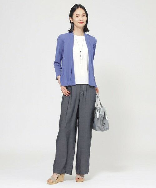 TRANS WORK / トランスワーク カットソー | 【UV対策】【吸水速乾】【防しわ】【ウォッシャブル】マットフライスジャージショートカーディガン | 詳細3