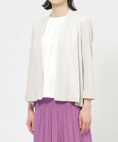 TRANS WORK / トランスワーク カットソー | 【UV対策】【吸水速乾】【防しわ】【ウォッシャブル】マットフライスジャージショートカーディガン | 詳細6