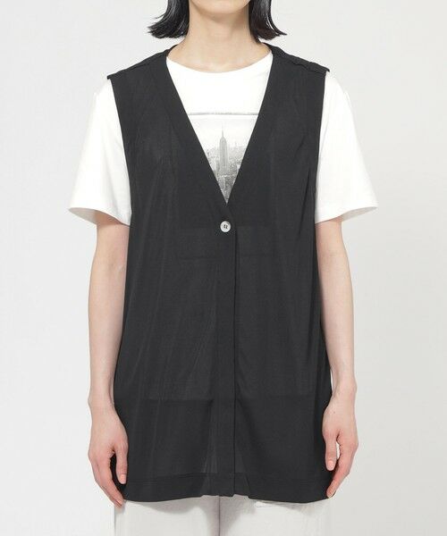 TRANS WORK / トランスワーク カットソー | 【UV対策】【吸水速乾】【防しわ】【ウォッシャブル】マットフライスジャージロングジレ | 詳細3