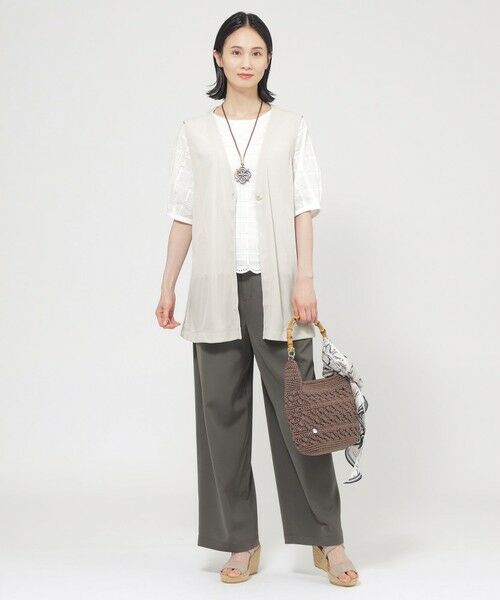 TRANS WORK / トランスワーク カットソー | 【UV対策】【吸水速乾】【防しわ】【ウォッシャブル】マットフライスジャージロングジレ | 詳細1