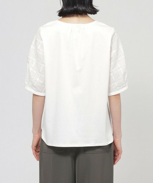 TRANS WORK / トランスワーク カットソー | 【ウォッシャブル】カットワークチェックコンビカットソー | 詳細5