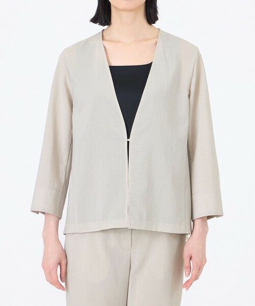 TRANS WORK / トランスワーク ノーカラージャケット | 【ウォッシャブル】【接触冷感】【吸水速乾】ハイカウントワルツジャケット | 詳細3