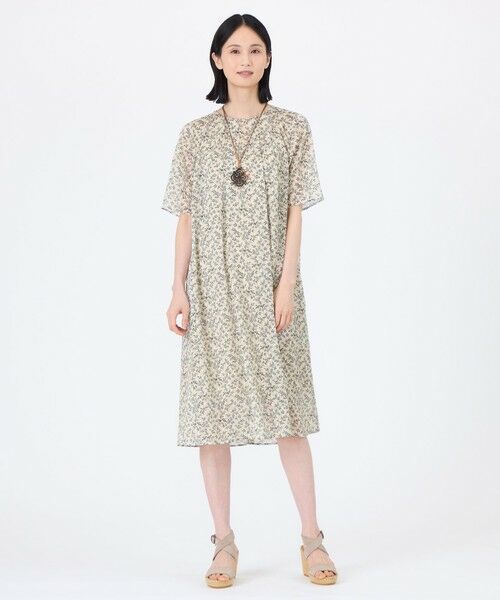 TRANS WORK / トランスワーク ロング・マキシ丈ワンピース | 【ウォッシャブル】シャドーフラワープリントワンピース | 詳細3