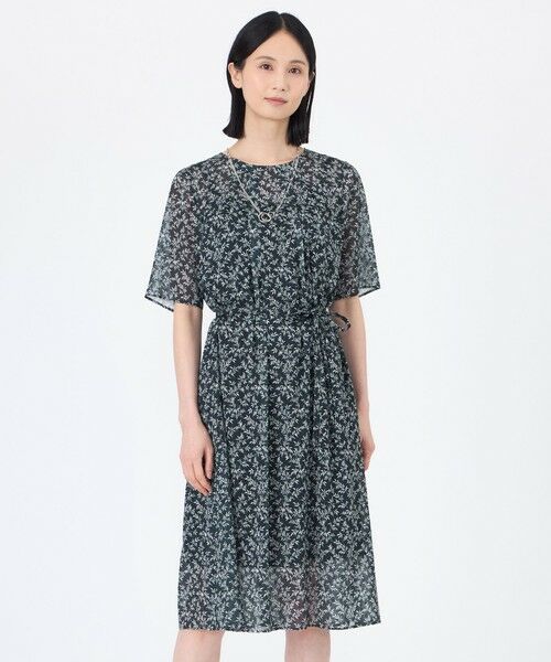 TRANS WORK / トランスワーク ロング・マキシ丈ワンピース | 【ウォッシャブル】シャドーフラワープリントワンピース | 詳細13