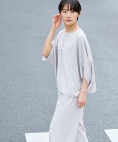 TRANS WORK / トランスワーク シャツ・ブラウス | 【ウォッシャブル】【接触冷感】【UV】バックサテンジョーゼットプルオーバーブラウス