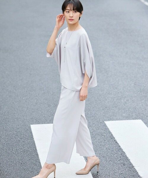 TRANS WORK / トランスワーク シャツ・ブラウス | 【ウォッシャブル】【接触冷感】【UV】バックサテンジョーゼットプルオーバーブラウス | 詳細1