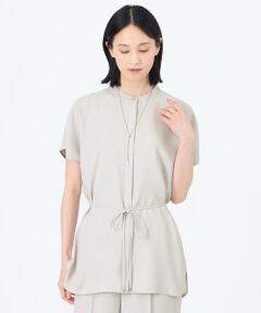 TRANS WORK / トランスワーク シャツ・ブラウス | 【ウォッシャブル】【接触冷感】【UV】バックサテンジョーゼットチュニックブラウス