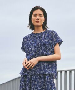 TRANS WORK / トランスワーク シャツ・ブラウス | 【ウォッシャブル】ミジンサッカー マリンプリントプルオーバーブラウス