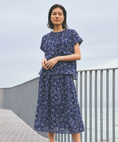 TRANS WORK / トランスワーク シャツ・ブラウス | 【ウォッシャブル】ミジンサッカー マリンプリントプルオーバーブラウス | 詳細1