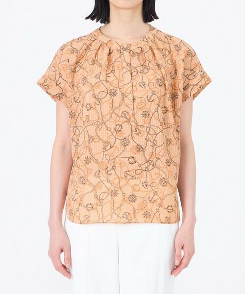 TRANS WORK / トランスワーク シャツ・ブラウス | 【ウォッシャブル】ミジンサッカー マリンプリントプルオーバーブラウス | 詳細4