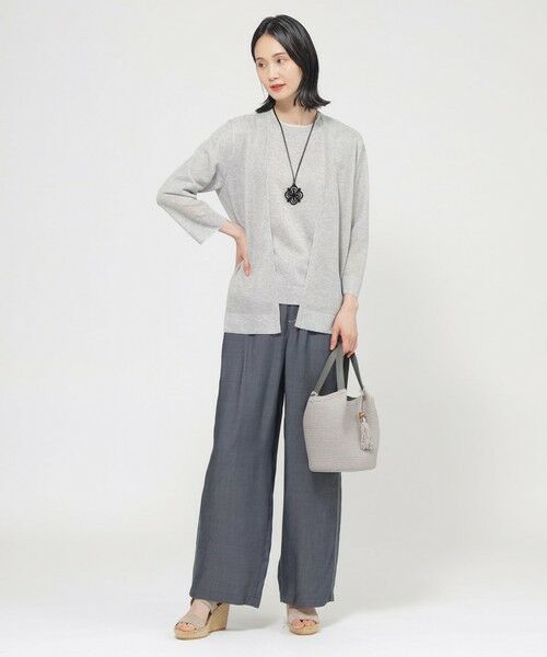 TRANS WORK / トランスワーク ニット・セーター | 【ウォッシャブル】ルレックスシアーVネックカーディガン | 詳細1