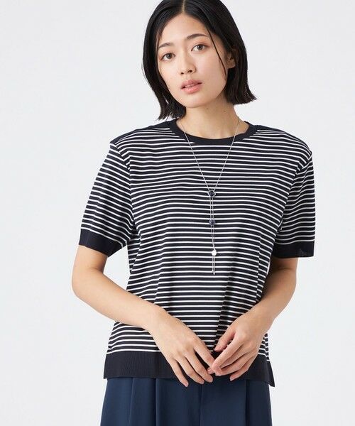 TRANS WORK / トランスワーク カットソー | 【ウォッシャブル】セーターマシン(ネイビー4)