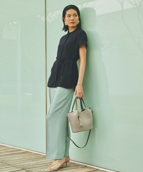 TRANS WORK / トランスワーク その他パンツ | 【ウォッシャブル】【接触冷感】【UV】バックサテンジョーゼットワイドパンツ | 詳細2