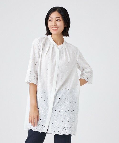 TRANS WORK/トランスワーク 【ウォッシャブル】カットワークレースコンビ オフホワイト1 40 TRANS WORK/トランスワーク 【ウォッシャブル】カットワークレースコンビ オフホワイト1 40