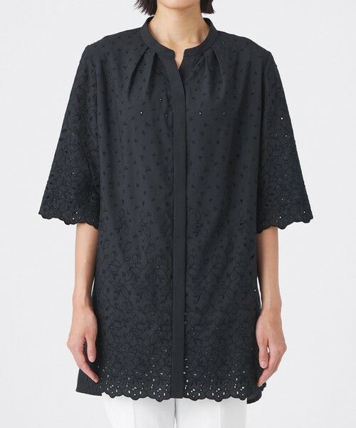 TRANS WORK / トランスワーク シャツ・ブラウス | 【ウォッシャブル】カットワークレースコンビ | 詳細5