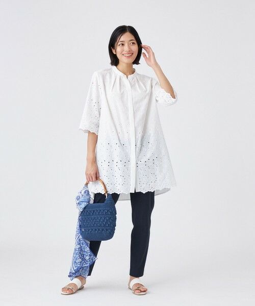 TRANS WORK / トランスワーク シャツ・ブラウス | 【ウォッシャブル】カットワークレースコンビ | 詳細1
