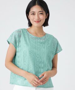 TRANS WORK / トランスワーク カットソー | 【接触冷感・吸水速乾・抗菌防臭・UV・ウォッシャブル】コンパクト40Gポンチ×ラッセルレース