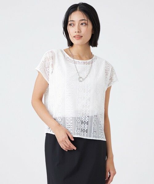 TRANS WORK / トランスワーク カットソー | 【接触冷感・吸水速乾・抗菌防臭・UV・ウォッシャブル】コンパクト40Gポンチ×ラッセルレース | 詳細6