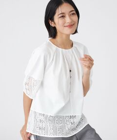 TRANS WORK / トランスワーク カットソー | 【接触冷感・吸水速乾・抗菌防臭・UV・ウォッシャブル】コンパクト40Gポンチ×ラッセルレースカットソー