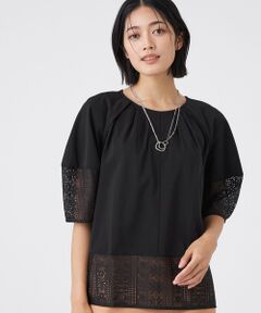 TRANS WORK / トランスワーク カットソー | 【接触冷感・吸水速乾・抗菌防臭・UV・ウォッシャブル】コンパクト40Gポンチ×ラッセルレースカットソー