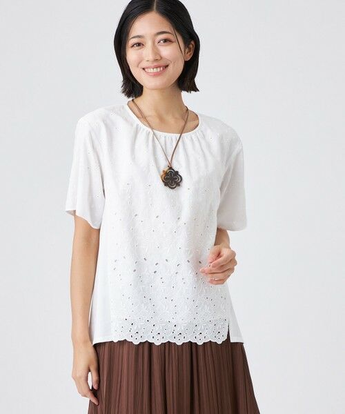 TRANS WORK/トランスワーク 【ウォッシャブル】カットワークレースコンビ オフホワイト1 38 TRANS WORK/トランスワーク 【ウォッシャブル】カットワークレースコンビ オフホワイト1 38