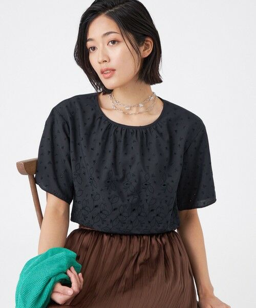 TRANS WORK/トランスワーク 【ウォッシャブル】カットワークレースコンビ ネイビー3 40 TRANS WORK/トランスワーク 【ウォッシャブル】カットワークレースコンビ ネイビー3 40