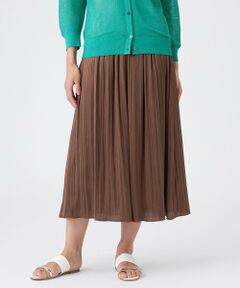 TRANS WORK / トランスワーク ロング・マキシ丈スカート | 【ウォッシャブル】プリーツ調バックサテンスカート