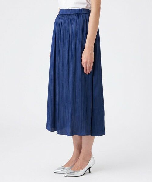 TRANS WORK / トランスワーク ロング・マキシ丈スカート | 【ウォッシャブル】プリーツ調バックサテンスカート | 詳細8